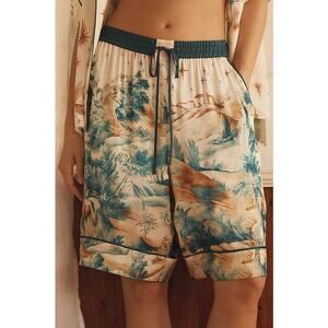 Anthropologie LyreBird Silky Bermuda Shorts Medium NEW